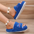 Peep Toe House Slippers For Women Winter Furry Shoes - ROUTINE FASHION